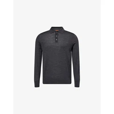 Barena Venezia Mens Grigio Pevaron Polo-collar Wool Jumper In Gray