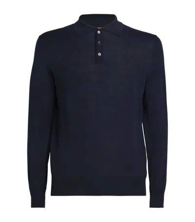 Barena Venezia Pevaron Merino Wool Polo Shirt In Blue