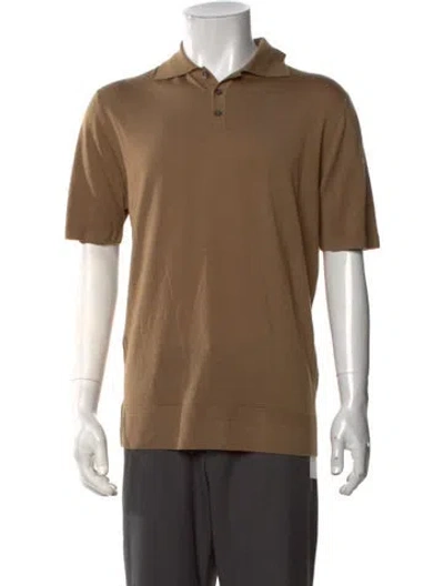 Pre-owned Barena Venezia Merino Wool Collar Polo Shirt W/ Tags In Brown