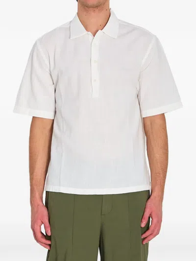 Barena Venezia Lanchin Shirt Gauze Short Sleeve Collar In Neutral