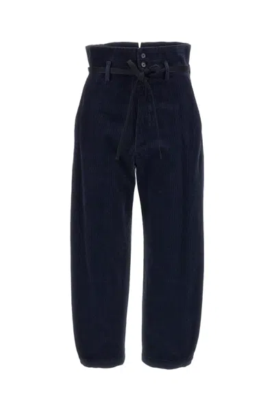 Barena Venezia Navy Candiano Stretch Cotton Corduroy Trousers In Black