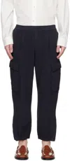 Barena Venezia Navy Rambagio Crespon Trousers In 598