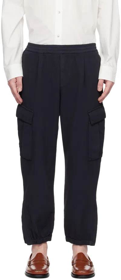 Barena Venezia Navy Rambagio Crespon Trousers In 598
