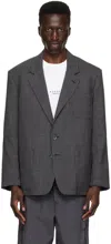 Barena Venezia Jacquard Patterned Suit Jacket In Gray