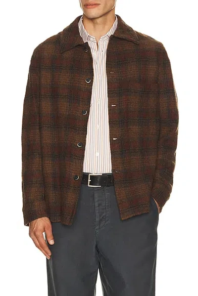Barena Venezia Barena Wool Check Cedrone Overshirt In Brown