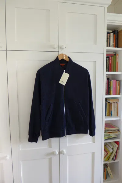 Pre-owned Barena Venezia Oversized Light Bomber Jacket - Navy Virgin Wool In Blue