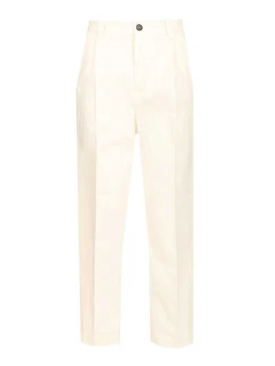 Barena Venezia Pantalone Roxanne Traverso 97 Cotone 3 Elastane Trousers White