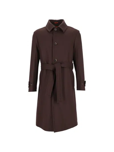 Barena Venezia Paramar Belted Single-breasted Coat In Animal Print