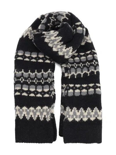 Barena Venezia Patterned Scarf In Blue