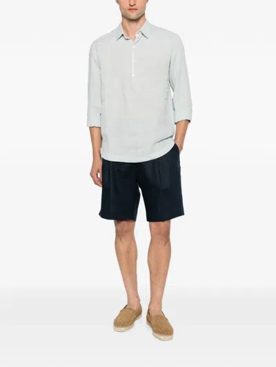 Barena Venezia Pavans Telino Linen Half-placket Shirt In Pink