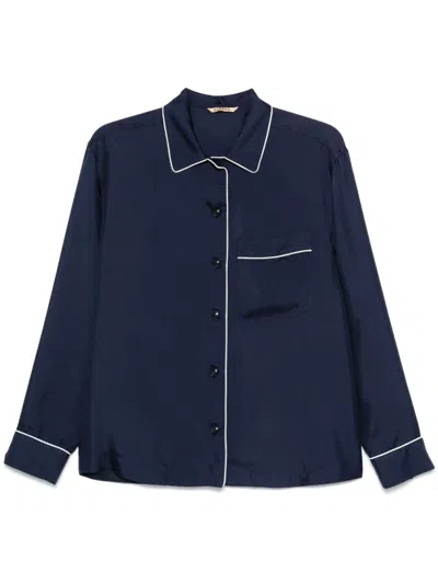 Barena Venezia Piped-trim Shirt In Blue