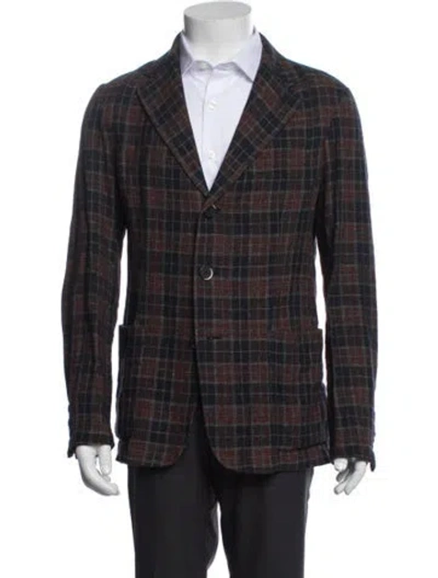 Pre-owned Barena Venezia Plaid Print Blazer In Blue