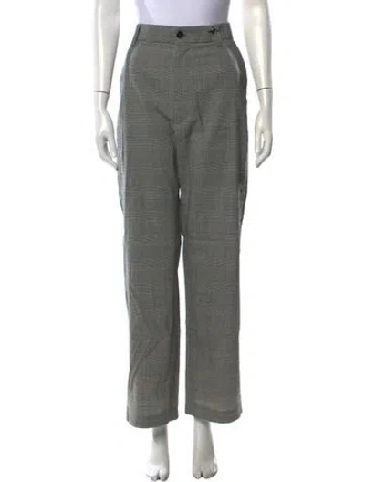 Pre-owned Barena Venezia Plaid Print Straight Leg Pants W/ Tags In Grey