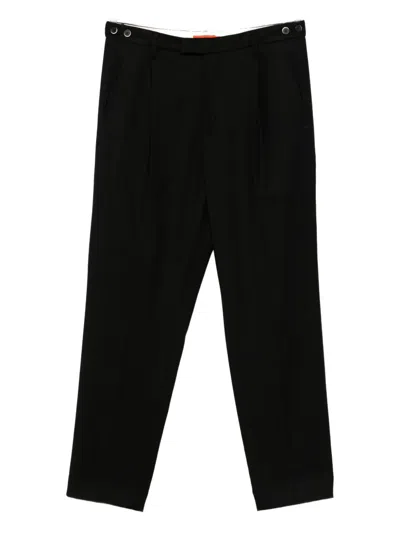 Barena Venezia Pleated Button Trousers In Black