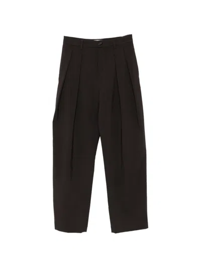 Barena Venezia Pleated Checked Trousers In Black