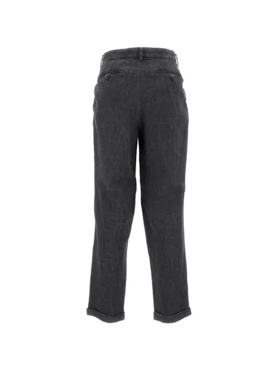Barena Venezia Pleated Cuffed Trousers In Gray