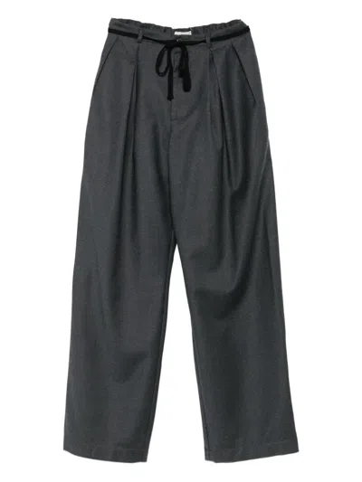 Barena Venezia Pleated Drawstring Trousers In Gray