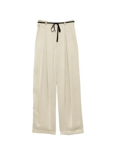 Barena Venezia Pleated Drawstring Trousers In White