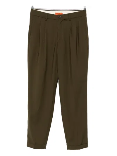 Barena Venezia Pleated-front Tapered Trousers In Green