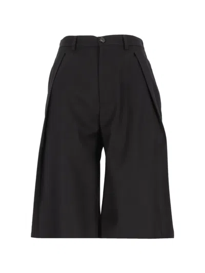 Barena Venezia Pleated Wool-blend Shorts In Black