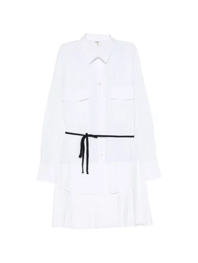 Barena Venezia Pleated-skirt Mini Shirt Dress In White