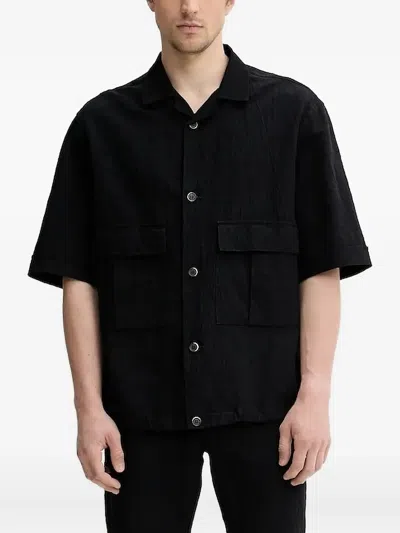 Barena Venezia Pocket Short-sleeve Shirt In Black