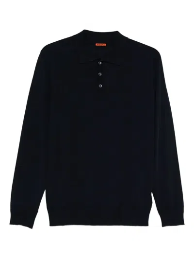 Barena Venezia Pevaron Merino Wool Polo Shirt In Blue