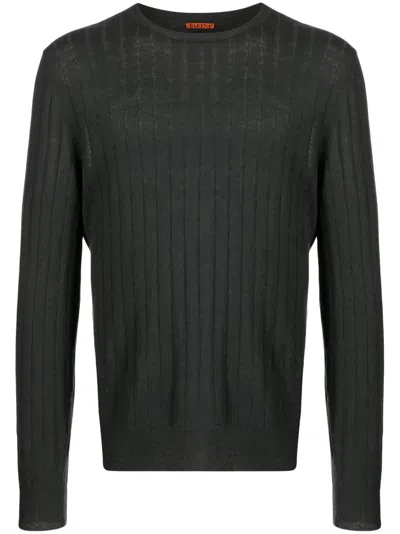 Barena Venezia Ribbed-knit Linen-cotton Jumper In Grey