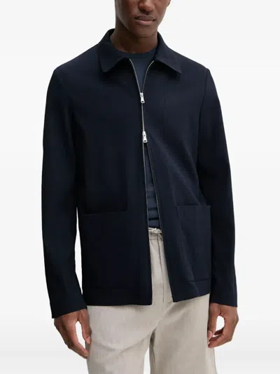 Barena Venezia Ribbed Long-sleeved Jacket In Blue