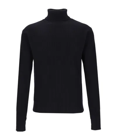 Barena Venezia Ribbed-knit Roll-neck Turtleneck In Black