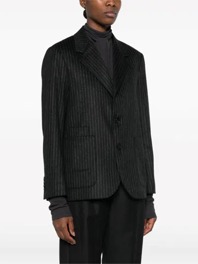 Barena Venezia Barena Pinstripe-pattern Notched-lapels Jacket In Gray