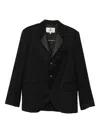 Barena Venezia Satin-lapel Three-button Blazer In Black