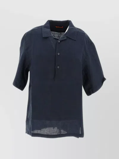 Barena Venezia Shirt Pocket Hem Collar Sleeves In Blue