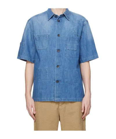 Barena Venezia Short-sleeve Denim Shirt In Blue