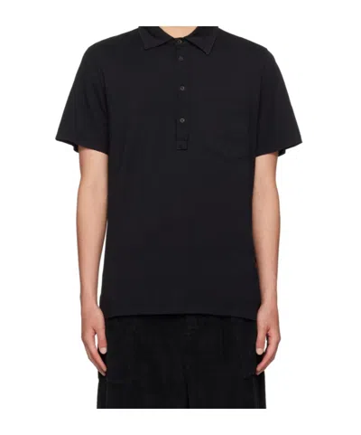 Barena Venezia Short Sleeve Patch Pocket Polo Shirt In Black