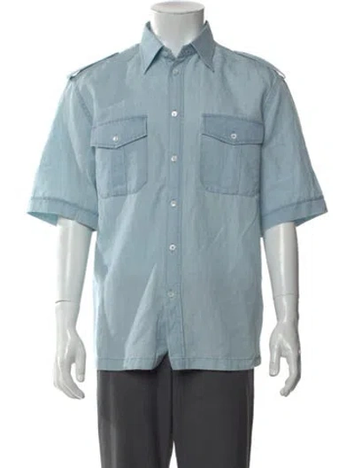 Pre-owned Barena Venezia Short Sleeve Shirt In Blue