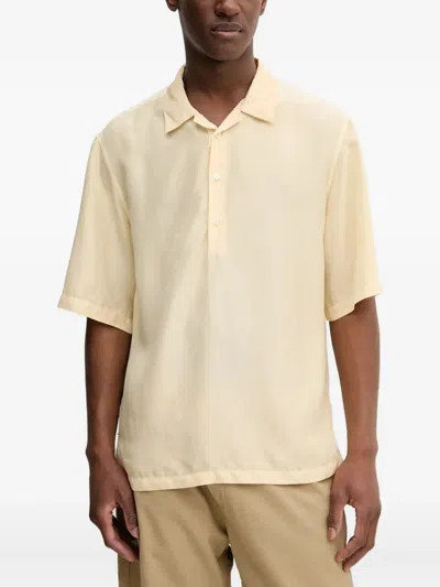 Barena Venezia Short-sleeve Silk Polo Shirt In Yellow