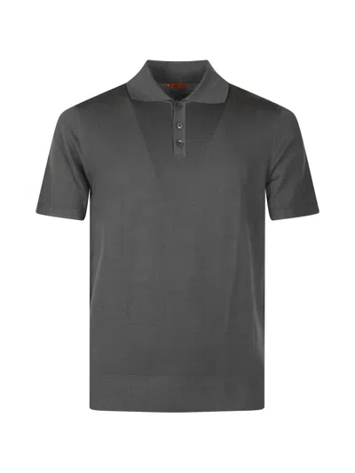Barena Venezia Short-sleeved Button-placket Polo Shirt In Gray