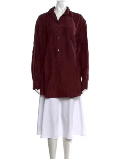 Pre-owned Barena Venezia Silk Long Sleeve Top W/ Tags In Burgundy