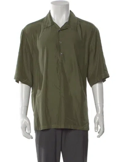Pre-owned Barena Venezia Silk Short Sleeve Shirt W/ Tags In Green
