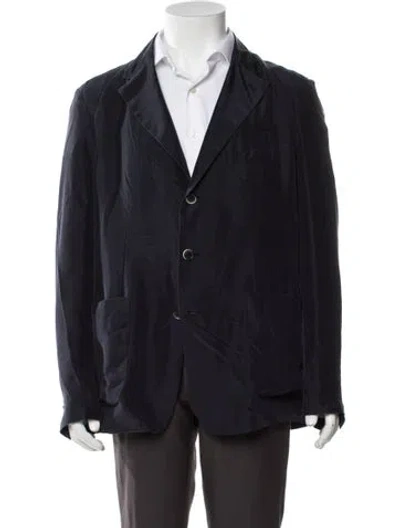 Pre-owned Barena Venezia Silk Sport Coat W/ Tags In Blue