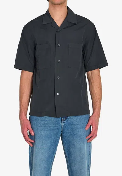 Barena Venezia Solana Bagio Camp Collar Cotton Shirt In Black
