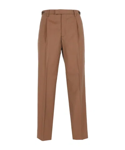 Barena Venezia Masco Pleated Virgin Wool Trousers In Brown