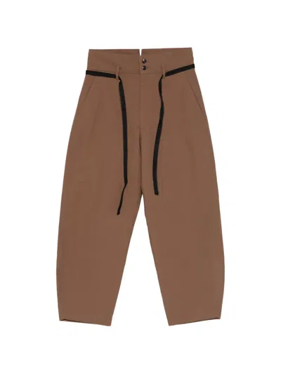 Barena Venezia Strap-detail Trousers In Brown