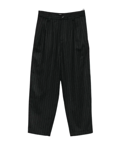 Barena Venezia Striped Casual Pants In Black