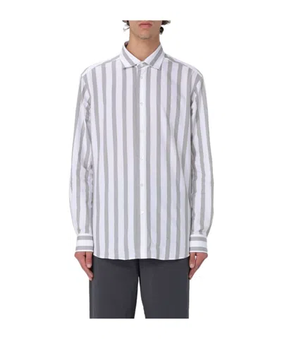 Barena Venezia Striped Cotton Shirt In White