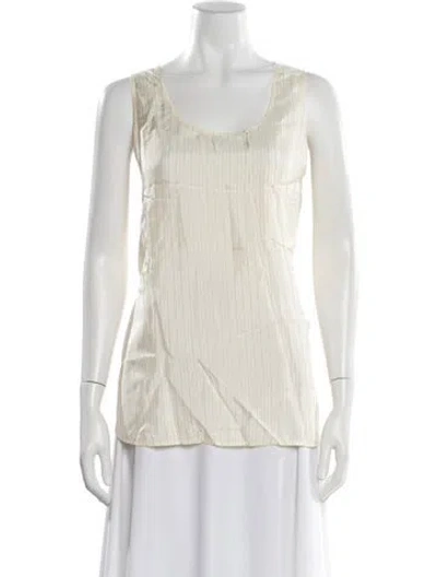 Pre-owned Barena Venezia Striped Scoop Neck Top W/ Tags In Neutral