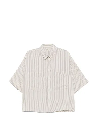 Barena Venezia Striped Shirt With Pocket In Neutral
