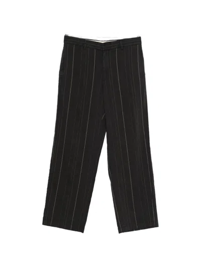 Barena Venezia Striped Straight Trousers In Black
