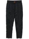 Barena Venezia Barena Mens Bativoga Crinkle Striped Linen-blend Trousers In Black